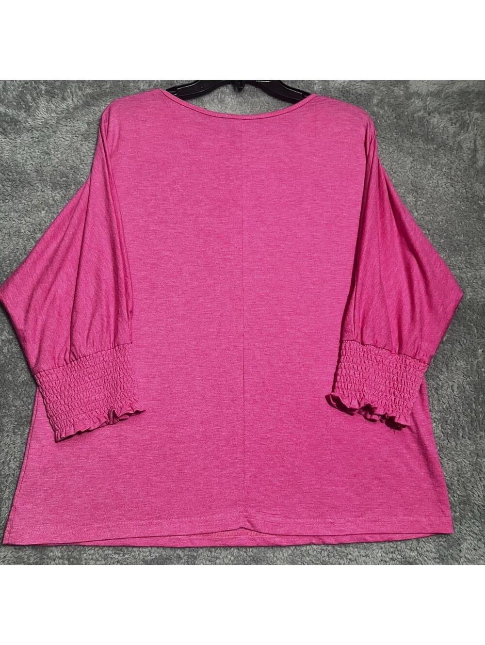 NWT Dokotoo Size XL Pink Color 3/4 Dolman Sleeve Knit Blouse - Picture 10 of 12